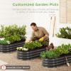 imageBest Choice Products 8x2x1ft Outdoor Metal Raised Garden Bed Oval Deep Root Planter Box for Vegetables Flowers Herbs and Succulents w 108 Gallon Capacity  Dark GreenWood Grain