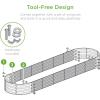 imageBest Choice Products 8x2x1ft Outdoor Metal Raised Garden Bed Oval Deep Root Planter Box for Vegetables Flowers Herbs and Succulents w 108 Gallon Capacity  Dark GreenCharcoal