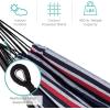 imageBest Choice Products Double Hammock with Steel Stand Indoor Outdoor BrazilianStyle Cotton Bed wCarrying Bag 2Person Capacity  Desert StripesAbyss
