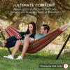 imageBest Choice Products Double Hammock with Steel Stand Indoor Outdoor BrazilianStyle Cotton Bed wCarrying Bag 2Person Capacity  Desert StripesAbyss