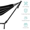 imageBest Choice Products Double Hammock with Steel Stand Indoor Outdoor BrazilianStyle Cotton Bed wCarrying Bag 2Person Capacity  Desert StripesOnyx