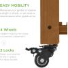 imageBest Choice Products Elevated 8 Pocket Herb Garden Bed Mobile Raised Customizable Wood Planter for Herbs Vegetables Flowers wLockable Wheels Storage Shelf Drainage Holes  Acorn Brown