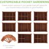 imageBest Choice Products Elevated 8 Pocket Herb Garden Bed Mobile Raised Customizable Wood Planter for Herbs Vegetables Flowers wLockable Wheels Storage Shelf Drainage Holes  Acorn Brown