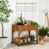 imageBest Choice Products Elevated 8 Pocket Herb Garden Bed Mobile Raised Customizable Wood Planter for Herbs Vegetables Flowers wLockable Wheels Storage Shelf Drainage Holes  Acorn Brown