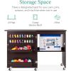 imageBest Choice Products Folding Sewing Table Multipurpose Craft Station ampamp Side Desk with Compact Design Wheels Shelves Storage Trays Pegs Magnetic Doors Metal Doorknobs  WhiteEspresso