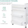 imageBest Choice Products Folding Sewing Table Multipurpose Craft Station ampamp Side Desk with Compact Design Wheels Shelves Storage Trays Pegs Magnetic Doors Metal Doorknobs  WhiteWhite