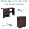 imageBest Choice Products Folding Sewing Table Multipurpose Craft Station ampamp Side Desk with Compact Design Wheels Shelves Storage Trays Pegs Magnetic Doors Metal Doorknobs  WhiteEspresso
