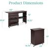 imageBest Choice Products Folding Sewing Table Multipurpose Craft Station ampamp Side Desk with Compact Design Wheels Shelves Storage Trays Pegs Magnetic Doors Metal Doorknobs  WhiteEspresso