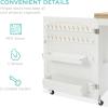 imageBest Choice Products Folding Sewing Table Multipurpose Craft Station ampamp Side Desk with Compact Design Wheels Shelves Storage Trays Pegs Magnetic Doors Metal Doorknobs  WhiteNaturalWhite