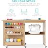 imageBest Choice Products Folding Sewing Table Multipurpose Craft Station ampamp Side Desk with Compact Design Wheels Shelves Storage Trays Pegs Magnetic Doors Metal Doorknobs  WhiteLight Brown