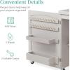 imageBest Choice Products Folding Sewing Table Multipurpose Craft Station ampamp Side Desk with Compact Design Wheels Shelves Storage Trays Pegs Magnetic Doors Metal Doorknobs  WhiteGrey