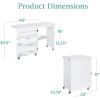 imageBest Choice Products Folding Sewing Table Multipurpose Craft Station ampamp Side Desk with Compact Design Wheels Shelves Storage Trays Pegs Magnetic Doors Metal Doorknobs  WhiteWhite