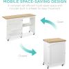 imageBest Choice Products Folding Sewing Table Multipurpose Craft Station ampamp Side Desk with Compact Design Wheels Shelves Storage Trays Pegs Magnetic Doors Metal Doorknobs  WhiteNaturalWhite