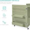imageBest Choice Products Folding Sewing Table Multipurpose Craft Station ampamp Side Desk with Compact Design Wheels Shelves Storage Trays Pegs Magnetic Doors Metal Doorknobs  WhiteLight Green