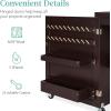 imageBest Choice Products Folding Sewing Table Multipurpose Craft Station ampamp Side Desk with Compact Design Wheels Shelves Storage Trays Pegs Magnetic Doors Metal Doorknobs  WhiteEspresso