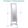 imageBest Choice Products Freestanding Jewelry Armoire Cabinet Full Length Standing Mirror Lockable Makeup Storage Organizer wVelvet Lining 3 Angles Lock Accessory Pouch 5 Shelves  BlackLavender