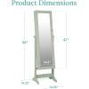 imageBest Choice Products Freestanding Jewelry Armoire Cabinet Full Length Standing Mirror Lockable Makeup Storage Organizer wVelvet Lining 3 Angles Lock Accessory Pouch 5 Shelves  BlackSage