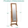 imageBest Choice Products Freestanding Jewelry Armoire Cabinet Full Length Standing Mirror Lockable Makeup Storage Organizer wVelvet Lining 3 Angles Lock Accessory Pouch 5 Shelves  BlackRustic Brown