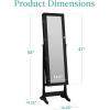 imageBest Choice Products Freestanding Jewelry Armoire Cabinet Full Length Standing Mirror Lockable Makeup Storage Organizer wVelvet Lining 3 Angles Lock Accessory Pouch 5 Shelves  BlackBlack