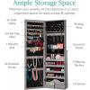 imageBest Choice Products Freestanding Jewelry Armoire Cabinet Full Length Standing Mirror Lockable Makeup Storage Organizer wVelvet Lining 3 Angles Lock Accessory Pouch 5 Shelves  BlackGray Oak