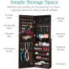 imageBest Choice Products Freestanding Jewelry Armoire Cabinet Full Length Standing Mirror Lockable Makeup Storage Organizer wVelvet Lining 3 Angles Lock Accessory Pouch 5 Shelves  BlackEspresso