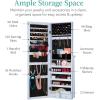 imageBest Choice Products Freestanding Jewelry Armoire Cabinet Full Length Standing Mirror Lockable Makeup Storage Organizer wVelvet Lining 3 Angles Lock Accessory Pouch 5 Shelves  BlackPowder Blue