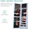 imageBest Choice Products Freestanding Jewelry Armoire Cabinet Full Length Standing Mirror Lockable Makeup Storage Organizer wVelvet Lining 3 Angles Lock Accessory Pouch 5 Shelves  BlackPowder Blue
