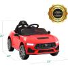 imageBest Choice Products Kids 12V Electric Ride On Car Officially Licensed Ford Mustang wParent Control LED Lights 2 Speeds Bluetooth  YellowRed