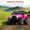 imageBest Choice Products Kids 24V 2Seater Electric Ride On Car Truck w 132lb Weight Capacity Parent Control Bluetooth LED Lights  Hot PinkHot Pink