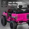 imageBest Choice Products Kids 24V 2Seater Electric Ride On Car Truck w 132lb Weight Capacity Parent Control Bluetooth LED Lights  Hot PinkHot Pink