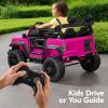 imageBest Choice Products Kids 24V 2Seater Electric Ride On Car Truck w 132lb Weight Capacity Parent Control Bluetooth LED Lights  Hot PinkHot Pink