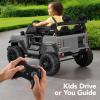 imageBest Choice Products Kids 24V 2Seater Electric Ride On Car Truck w 132lb Weight Capacity Parent Control Bluetooth LED Lights  Hot PinkLight Gray