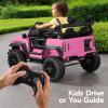 imageBest Choice Products Kids 24V 2Seater Electric Ride On Car Truck w 132lb Weight Capacity Parent Control Bluetooth LED Lights  Hot PinkPink