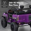 imageBest Choice Products Kids 24V 2Seater Electric Ride On Car Truck w 132lb Weight Capacity Parent Control Bluetooth LED Lights  Hot PinkPurple