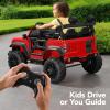 imageBest Choice Products Kids 24V 2Seater Electric Ride On Car Truck w 132lb Weight Capacity Parent Control Bluetooth LED Lights  Hot PinkRed