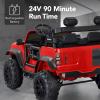 imageBest Choice Products Kids 24V 2Seater Electric Ride On Car Truck w 132lb Weight Capacity Parent Control Bluetooth LED Lights  Hot PinkRed