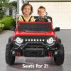 imageBest Choice Products Kids 24V 2Seater Electric Ride On Car Truck w 132lb Weight Capacity Parent Control Bluetooth LED Lights  Hot PinkRed