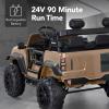 imageBest Choice Products Kids 24V 2Seater Electric Ride On Car Truck w 132lb Weight Capacity Parent Control Bluetooth LED Lights  Hot PinkTan
