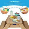 imageBest Choice Products Kids 3in1 Sand ampamp Water Table Wood Outdoor Convertible Picnic Table wUmbrella 2 Trays Removable Top 220lb Capacity Per Bench GreenGreen