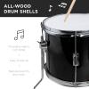 imageBest Choice Products Kids 5Piece Beginner Drum Set Junior Kit Starter Percussion wCymbals Pedal Drumsticks Stool Toms Snare Hi Hat  BlackBlack