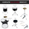 imageBest Choice Products Kids 5Piece Beginner Drum Set Junior Kit Starter Percussion wCymbals Pedal Drumsticks Stool Toms Snare Hi Hat  BlackBlack
