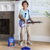 imageBest Choice Products Kids Electric Musical Guitar Play Set Toy Guitar Starter Kit Bundle w 6 Demo Songs Whammy Bar Microphone Amp AUX 2 Sticker Sheets  PinkBlue