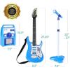 imageBest Choice Products Kids Electric Musical Guitar Play Set Toy Guitar Starter Kit Bundle w 6 Demo Songs Whammy Bar Microphone Amp AUX 2 Sticker Sheets  PinkElectric Blue