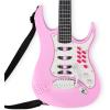 imageBest Choice Products Kids Electric Musical Guitar Play Set Toy Guitar Starter Kit Bundle w 6 Demo Songs Whammy Bar Microphone Amp AUX 2 Sticker Sheets  PinkSoft Pink