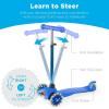 imageBest Choice Products Kids Mini Kick Scooter Toy wLightUp Wheels Height Adjustable TBar Foot Break  YellowBlue