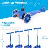 imageBest Choice Products Kids Mini Kick Scooter Toy wLightUp Wheels Height Adjustable TBar Foot Break  YellowBlue