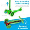 imageBest Choice Products Kids Mini Kick Scooter Toy wLightUp Wheels Height Adjustable TBar Foot Break  YellowGreen