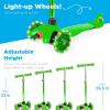 imageBest Choice Products Kids Mini Kick Scooter Toy wLightUp Wheels Height Adjustable TBar Foot Break  YellowGreen