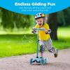 imageBest Choice Products Kids Mini Kick Scooter Toy wLightUp Wheels Height Adjustable TBar Foot Break  YellowLight Blue