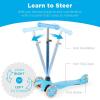 imageBest Choice Products Kids Mini Kick Scooter Toy wLightUp Wheels Height Adjustable TBar Foot Break  YellowLight Blue